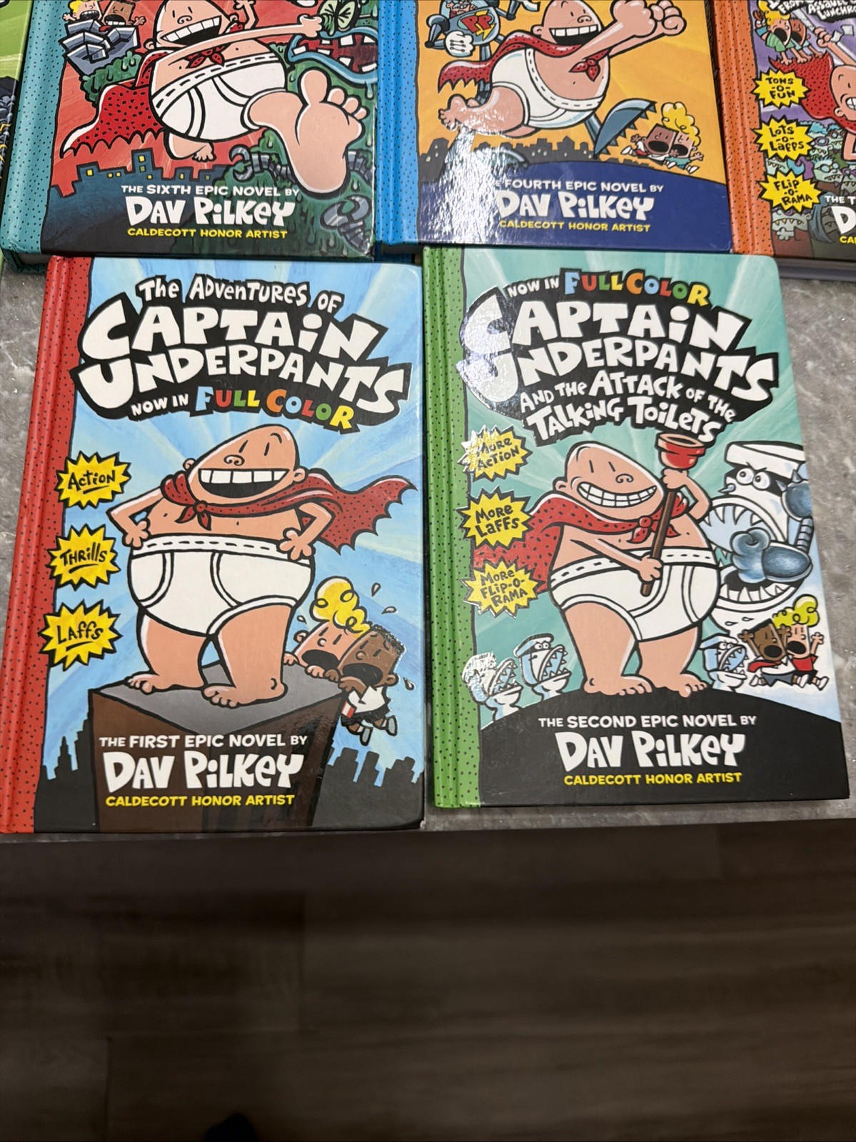 Captain Underpants Full Color Complete Set 1-4,6,8-12Hardcover Dav Pilkey LOT 10