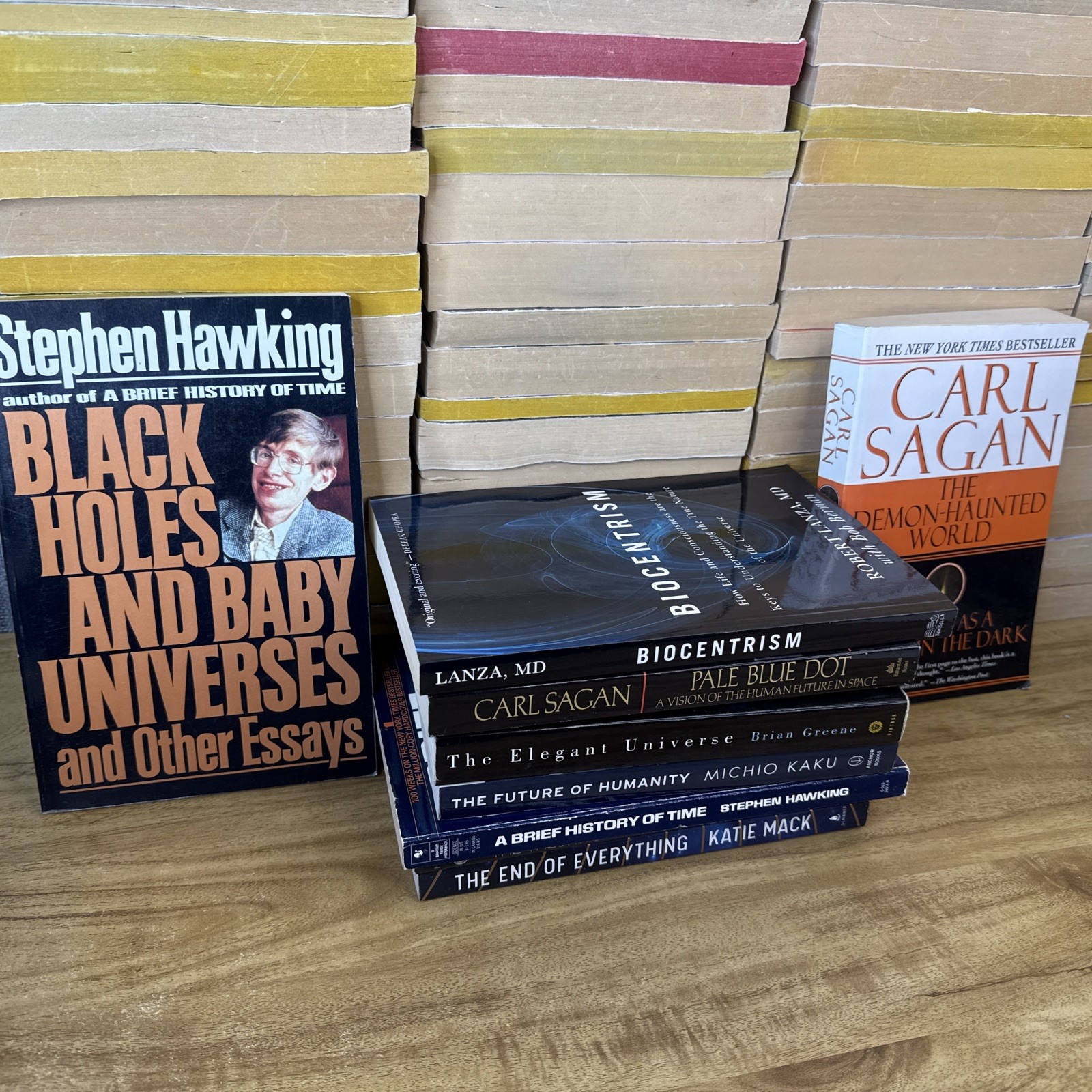 Lot Of 9 Space Science Astronomy Books Hawking Sagan Michio Kaku PB