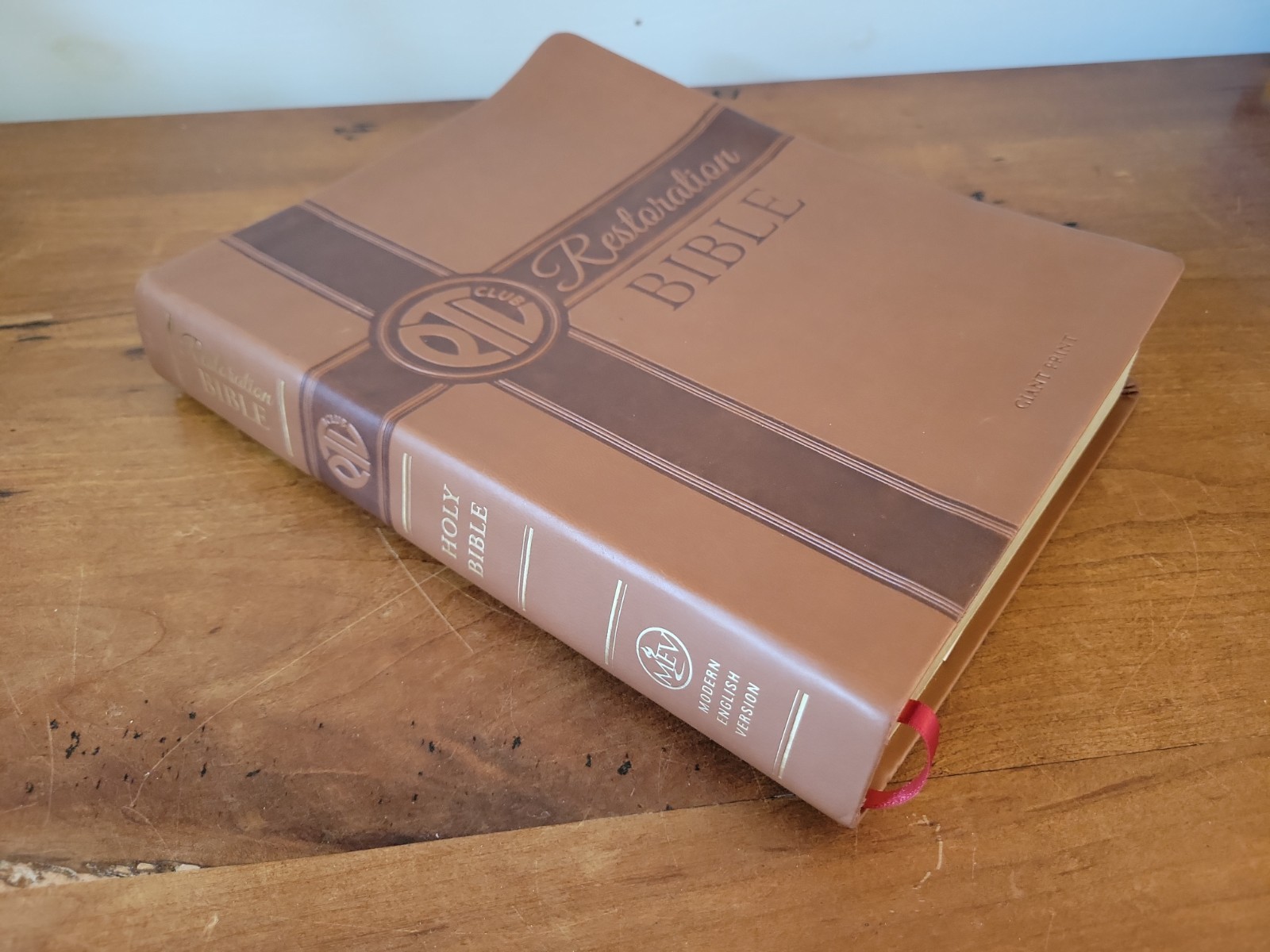 Giant Print Restoration Bible Brown Leather Soft Limited PTL Club MEV