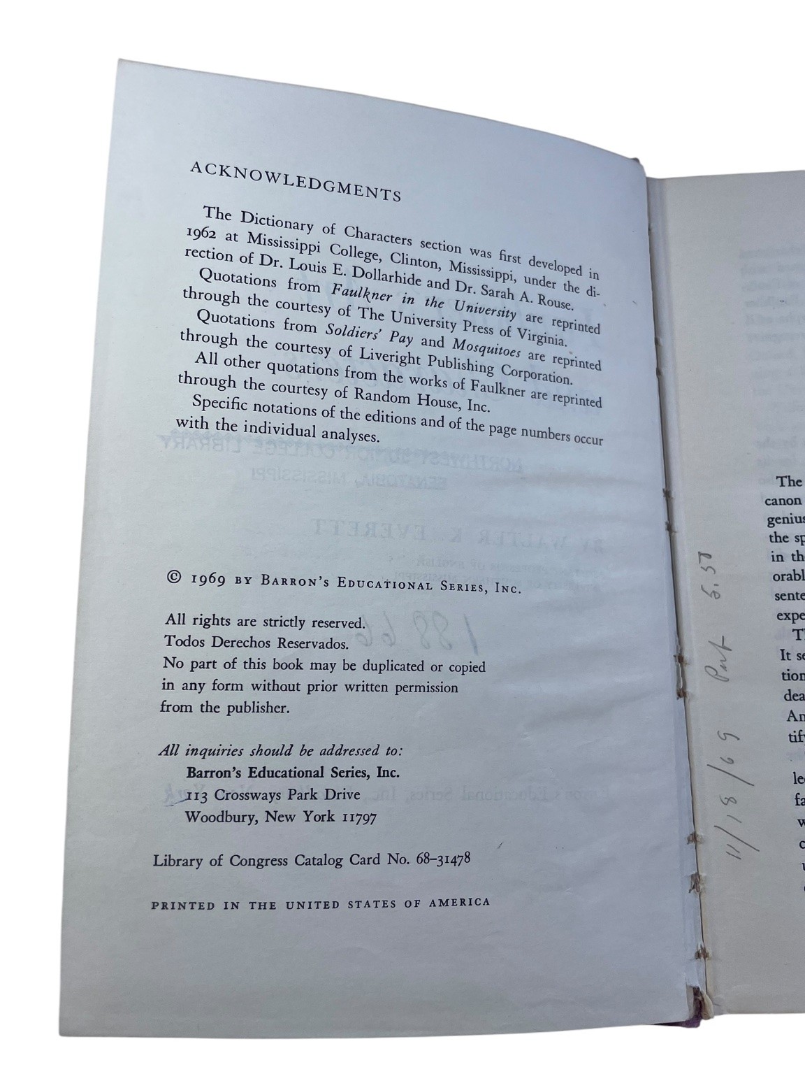 Faulkner’s Art & Characters Everett 1969 Literary Criticism Barron’s