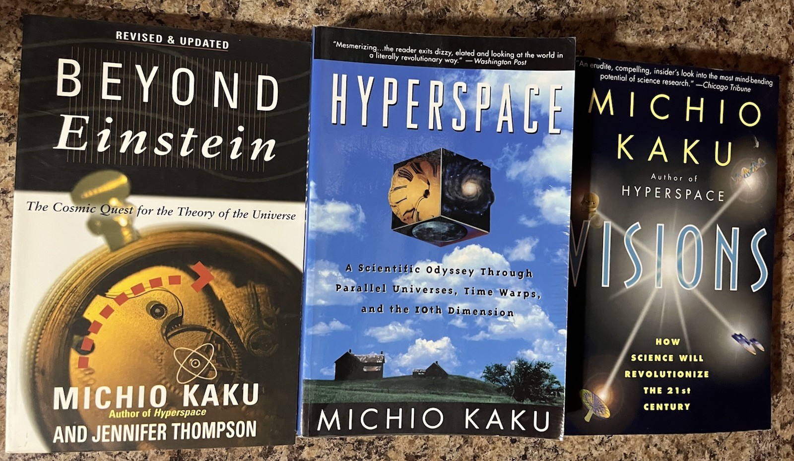 3 Book Lot Michio Kaku Hyperspace Beyond Einstein Visions Science Physics