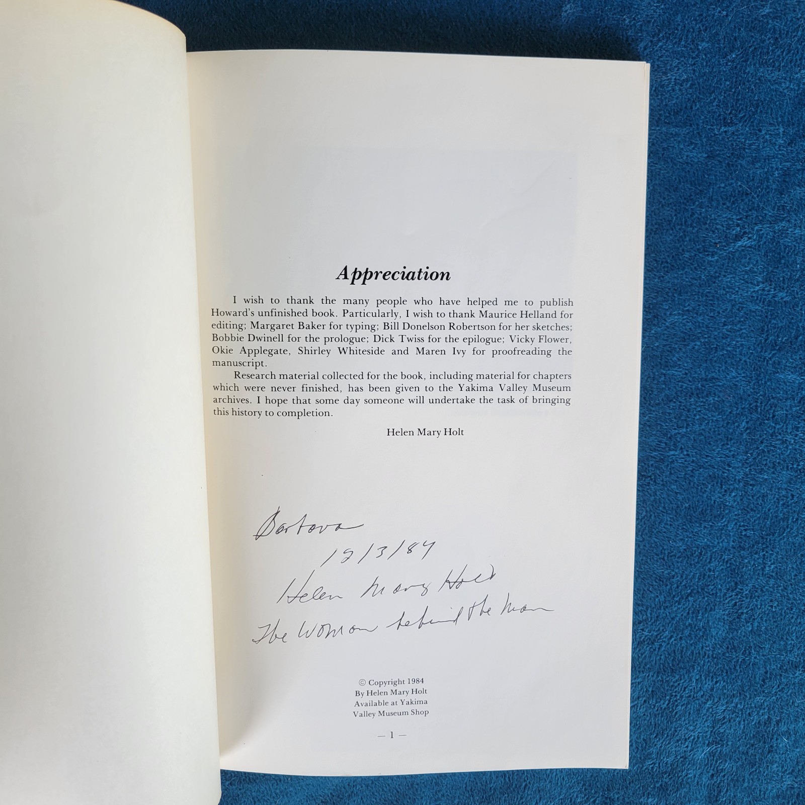 SADDLE BAG MEDICINE – THE STORY OF MEDICINE IN THE YAKIMA VALLEY ; 106 PAGES