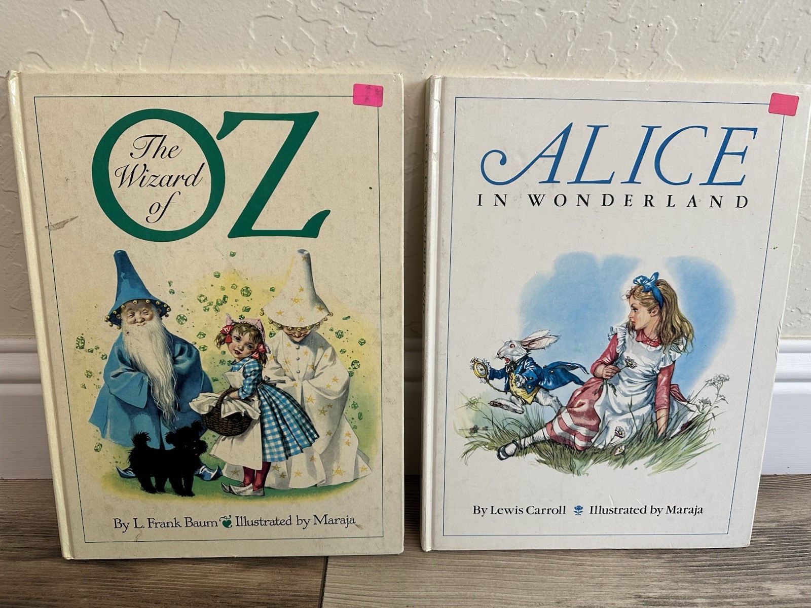 THE WIZARD OF OZ Baum & ALICE IN WONDERLAND Carroll- Large, Hardcover, RARE!!