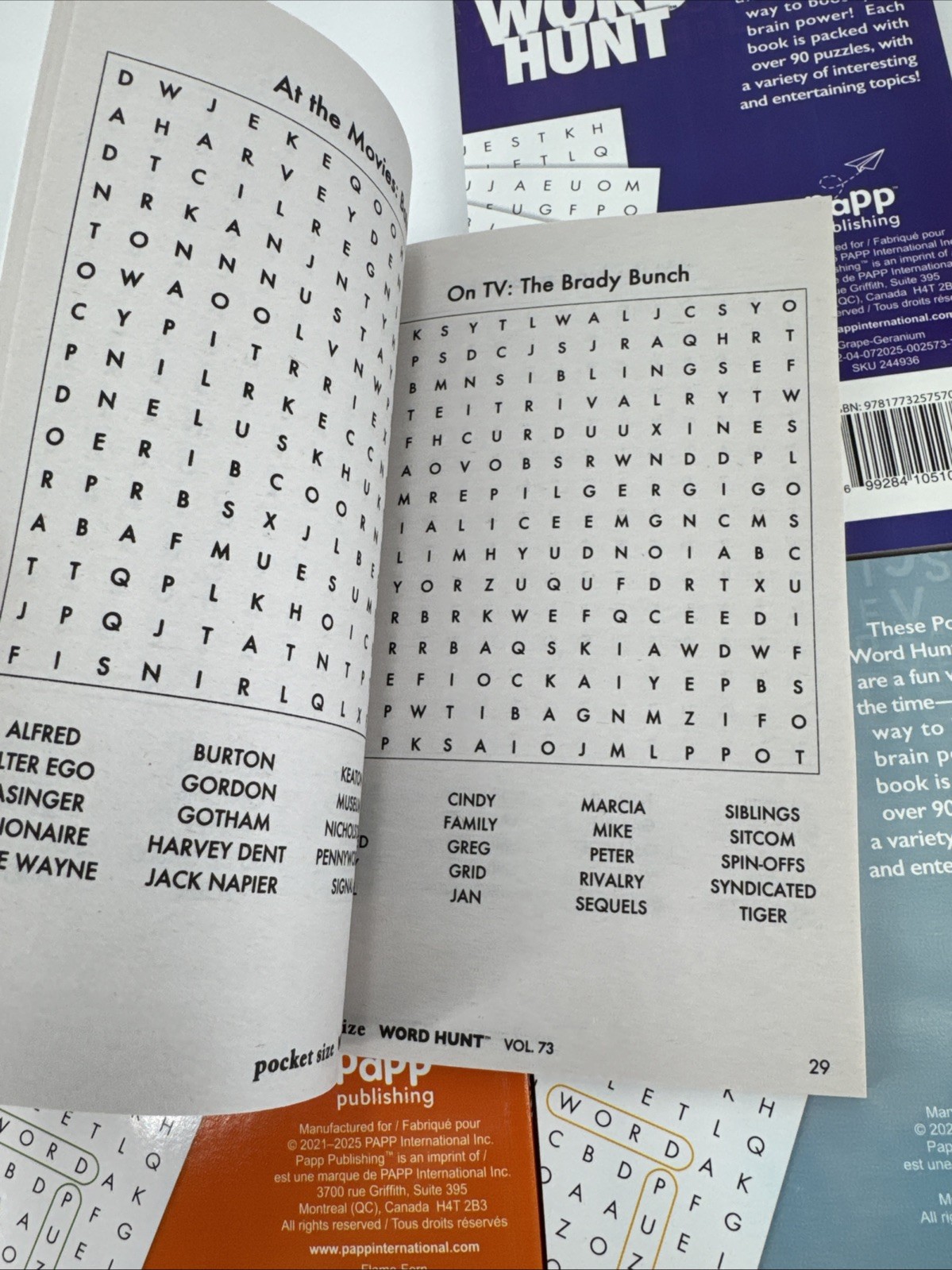 Lot Of 4 Papp Word Hunt Word Search Pocket Size Books NEW vol. 73-76