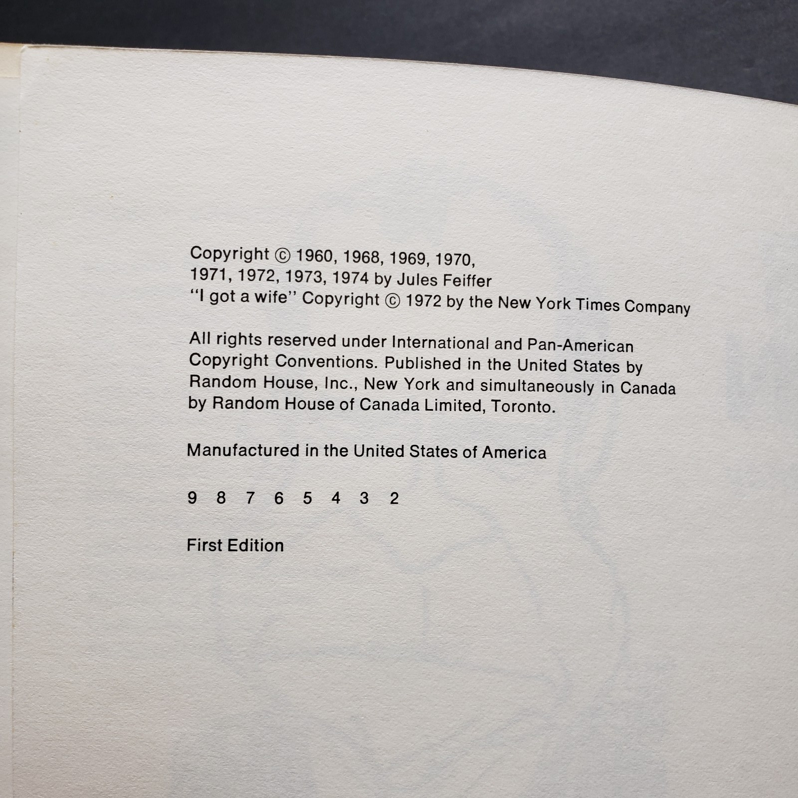 Feiffer On Nixon – Jules Feiffer Trade Paperback Book – The Cartoon Presidency