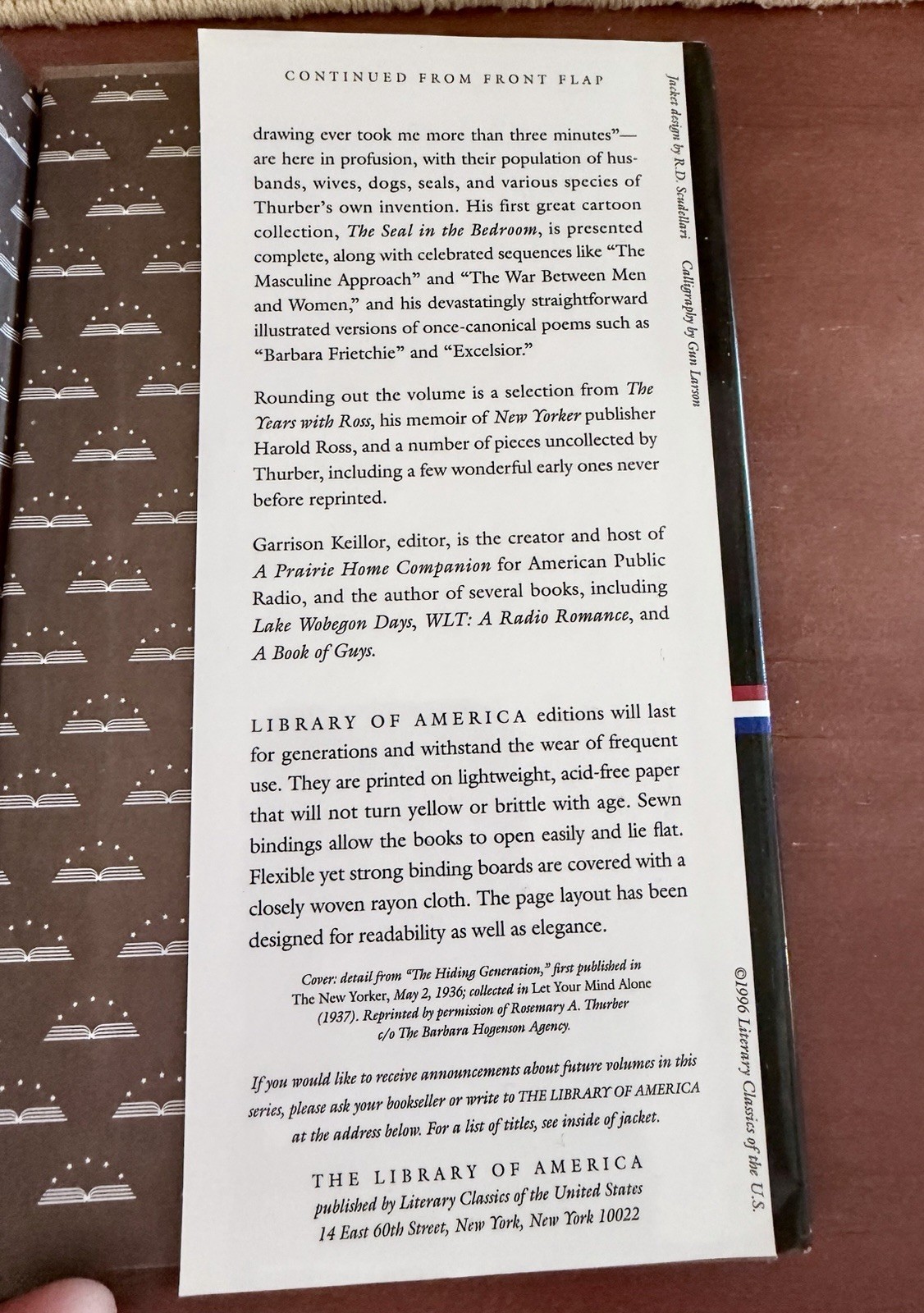 James Thurber : Writings and Drawings (LOA #90) HC/DJ 1996 First Printing