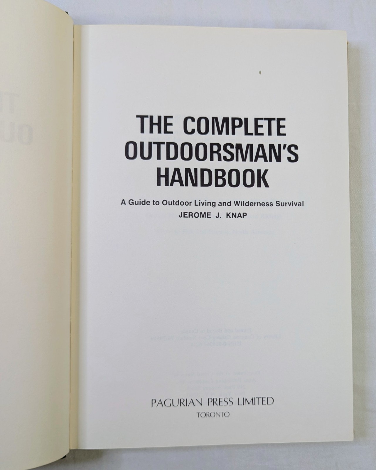 SIGNED The Complete Outdoorsman’s Handbook Jerome Knap 1974 Hardcover Survival