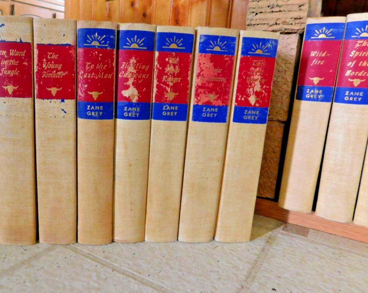 ZANE GREY 58 Book Lot Hardcover Matching Set Walter J Black Western Novels Clean