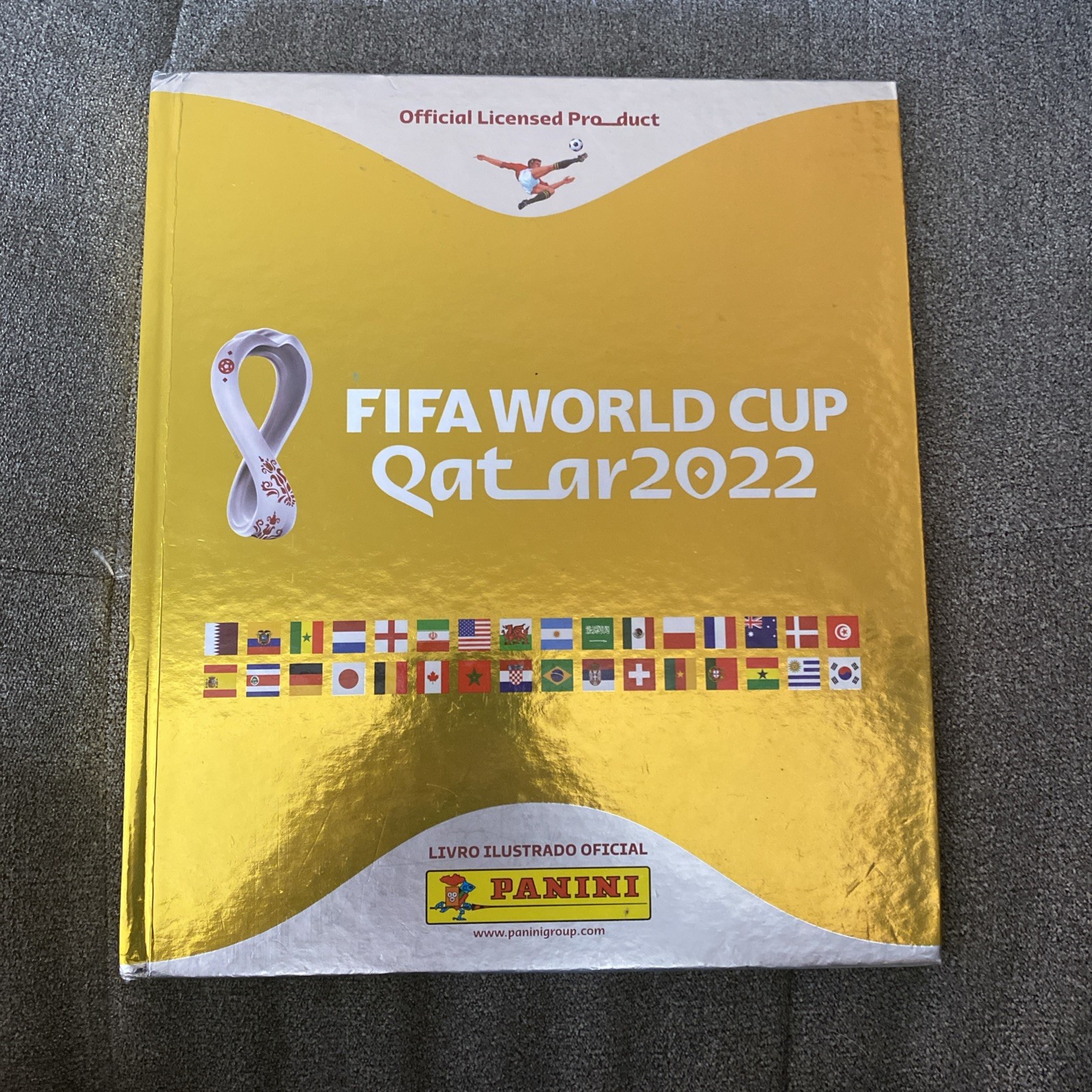 Panini World Cup Qatar 2022 GOLD HARDCOVER Album. Mostly Full. Blue Mbappe+