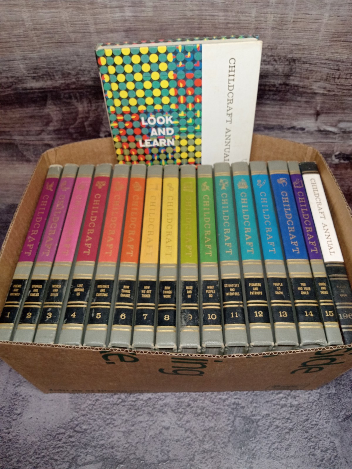Childcraft Children’s Books Complete Set Hardcover 1964 1-15 + Annuals ’65 & ’66