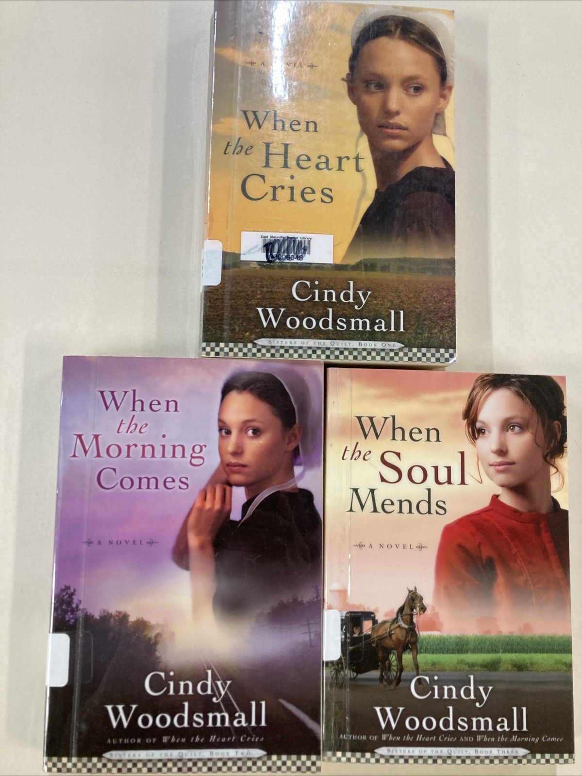 Sisters of the Quilt Books 1, 2 & 3 SC Cindy Woodsmall 2006 Water Brook Ex lib