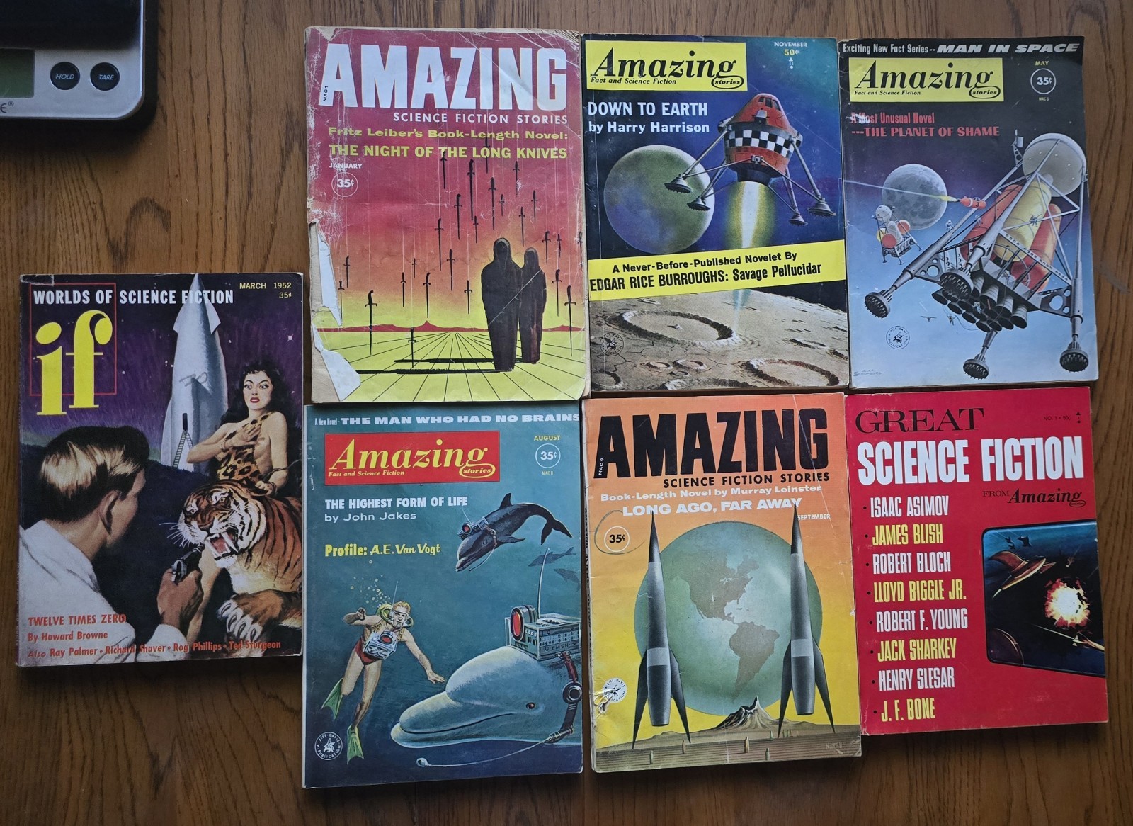 Amazing Stories Fact And Science Fiction 1960s Vintage Sci-Fi pulp magazine Lot