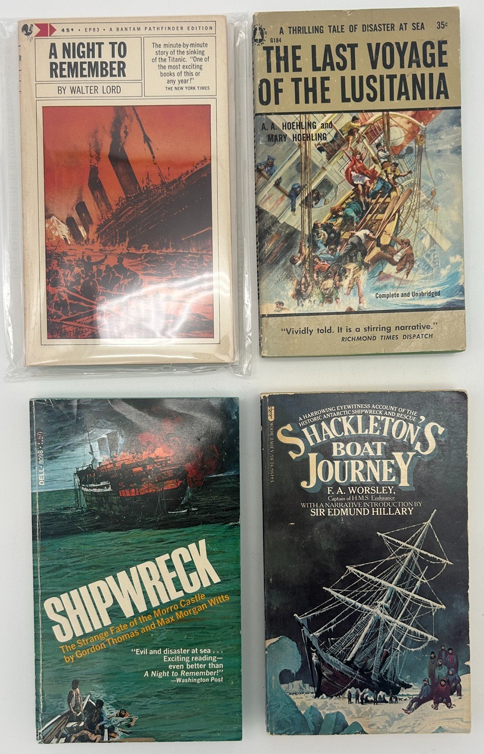 A Night to Remember Bantam + Last Voyage Lusitania, Shipwreck Morro Castle Lot