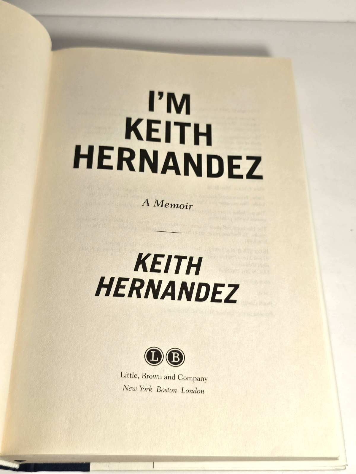 I’m Keith Hernandez, Memoir Baseball MLB New York Mets St Louis Cardinals Book