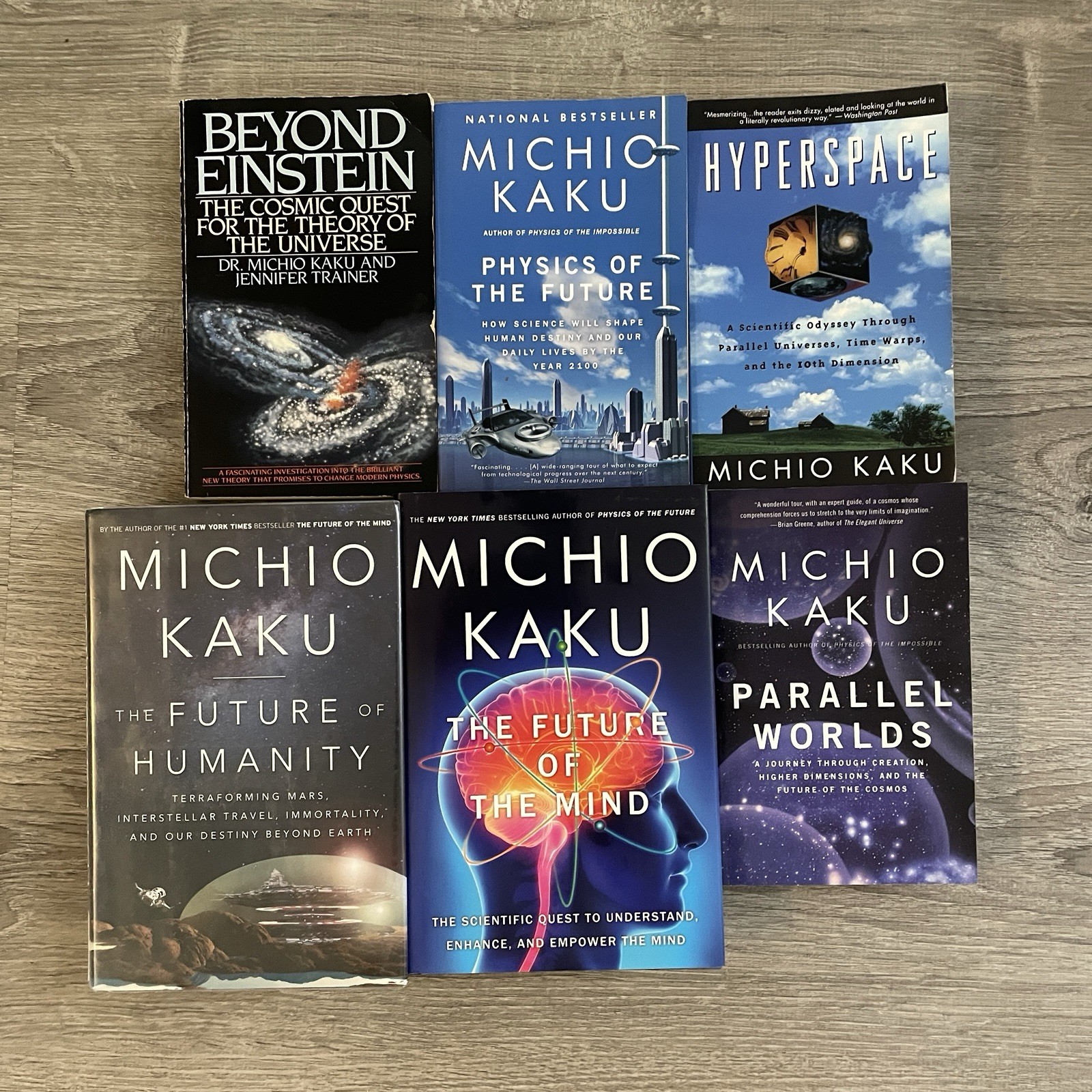 Michio Kaku 6 Book Lot Physics of Future Hyperspace Beyond Einstein