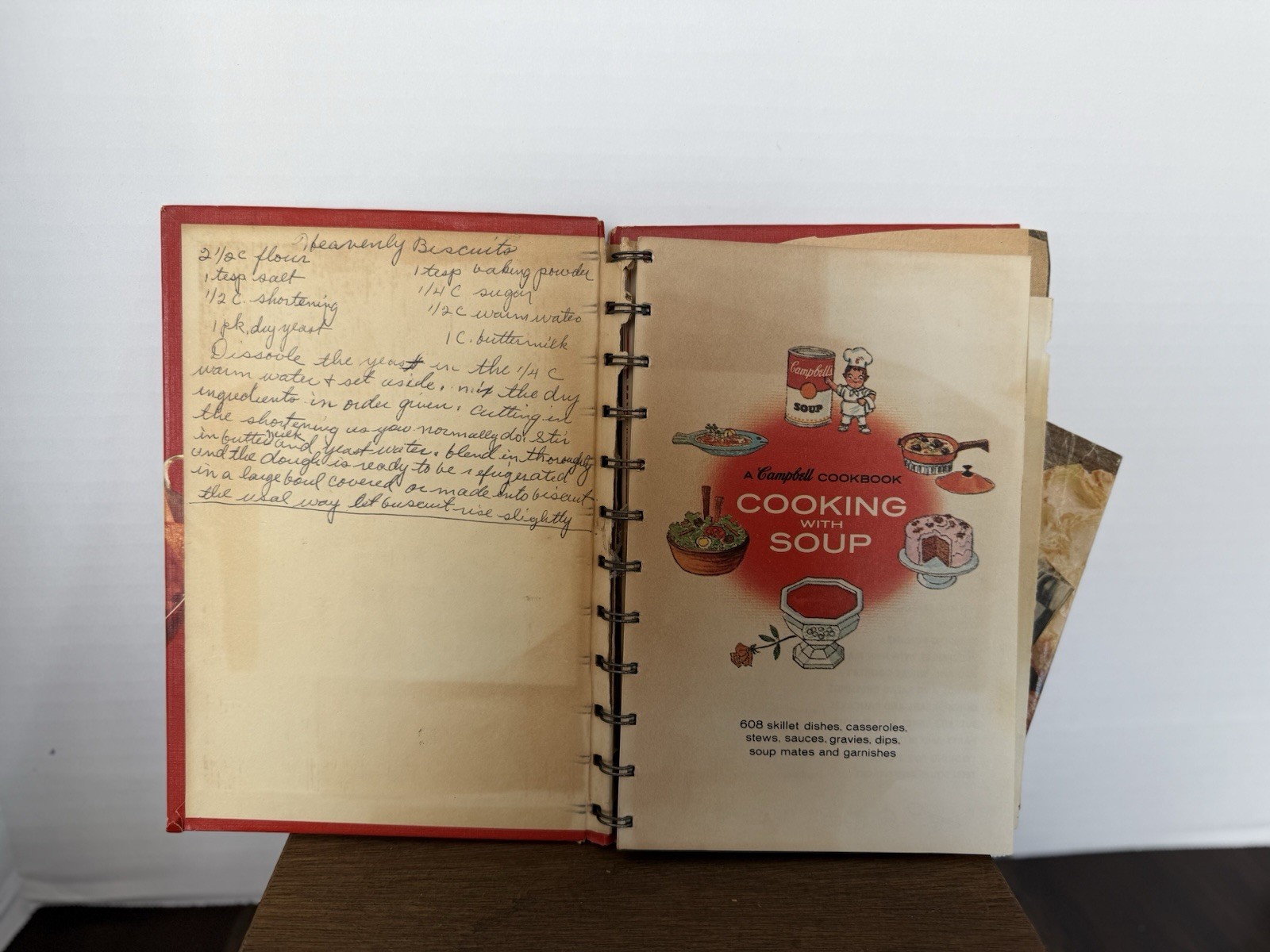 Campbell Cookbook, Cooking with Soup, Spiral Hardcover, Handwritten Recipes