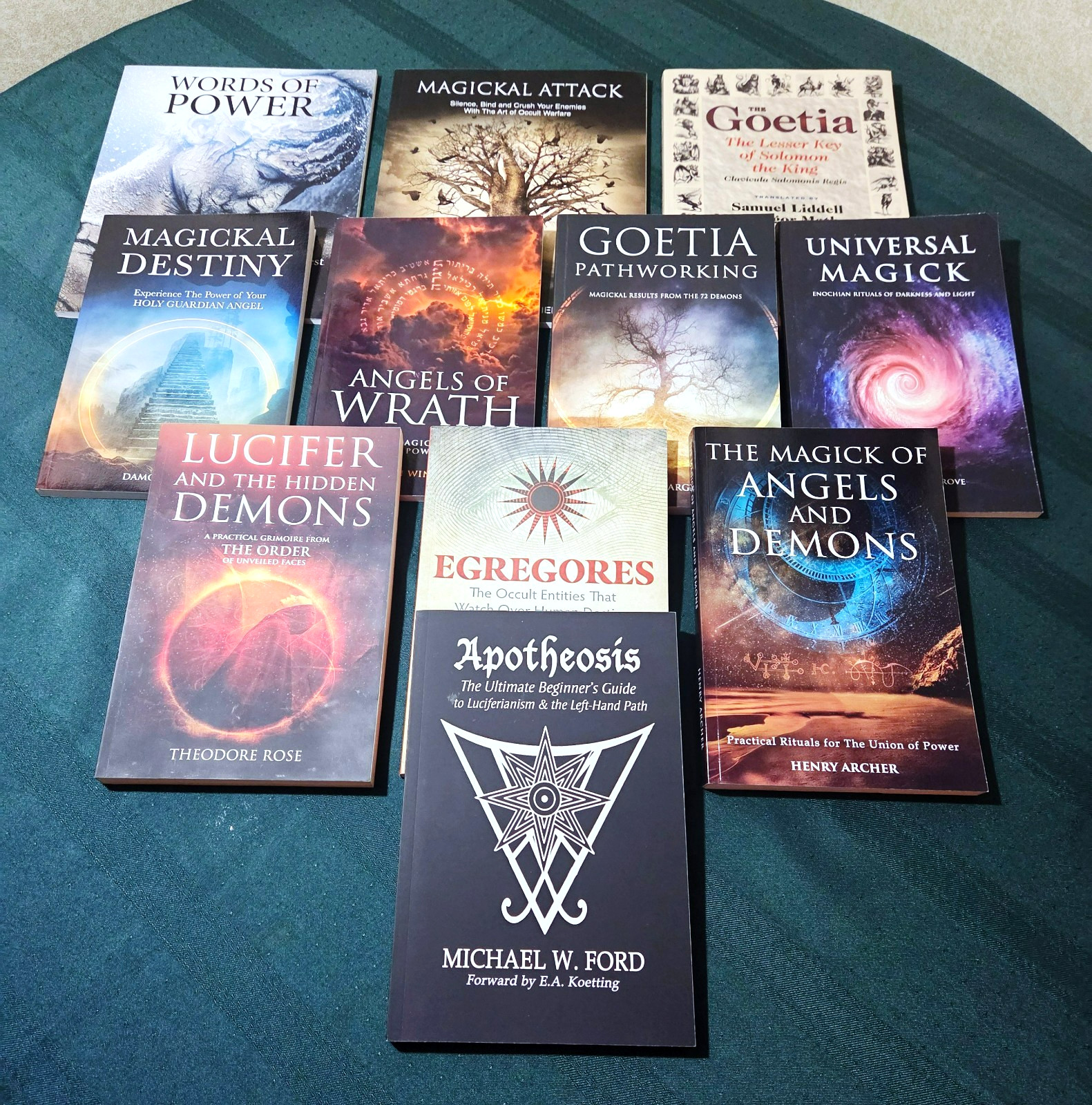 Lot of 11 Softcover Books – Demonology Occultism Goetia Lucifer Angel Magick