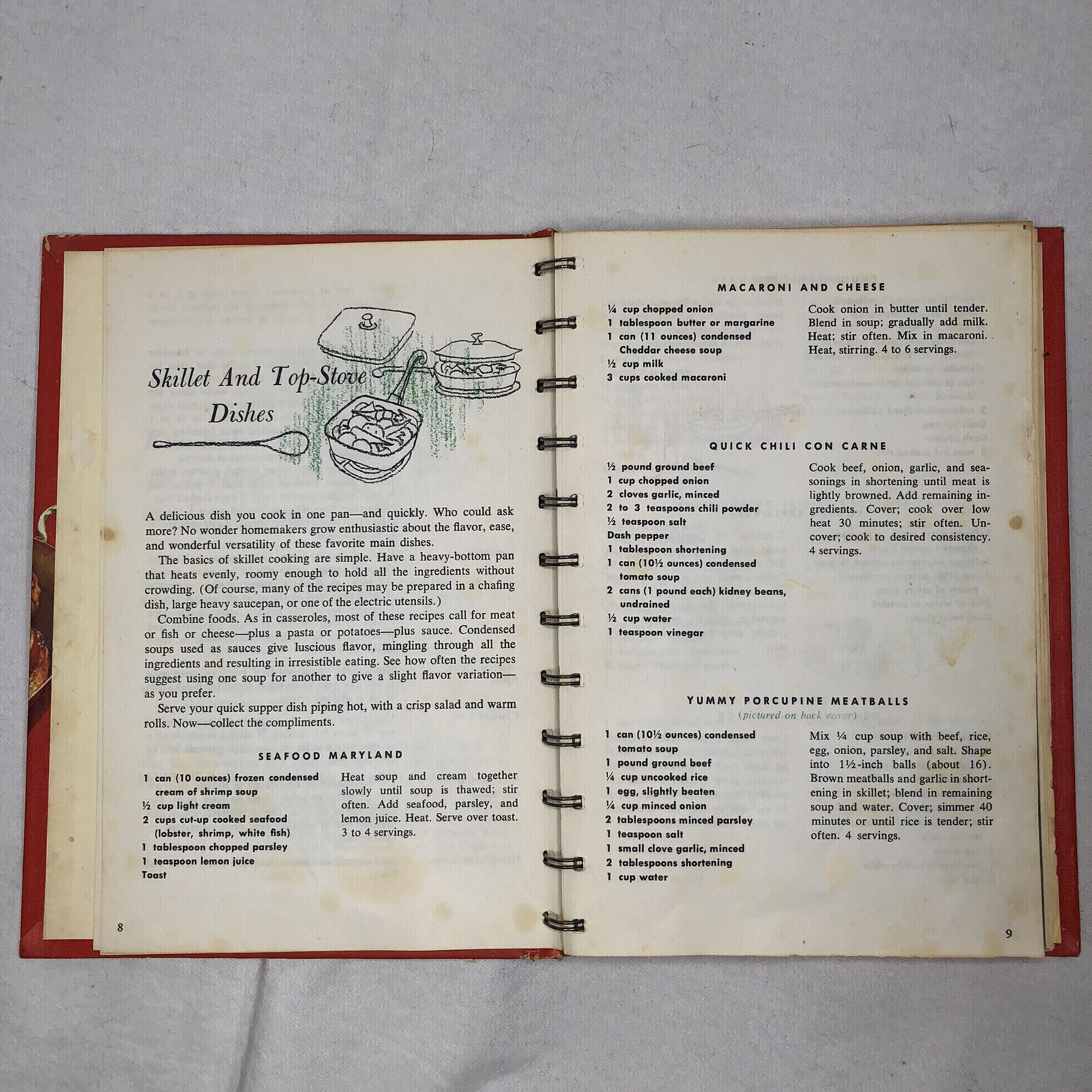 Vintage 1960s Campbell Cookbook Cooking With Soup 608 Recipes Spiral Hardcover