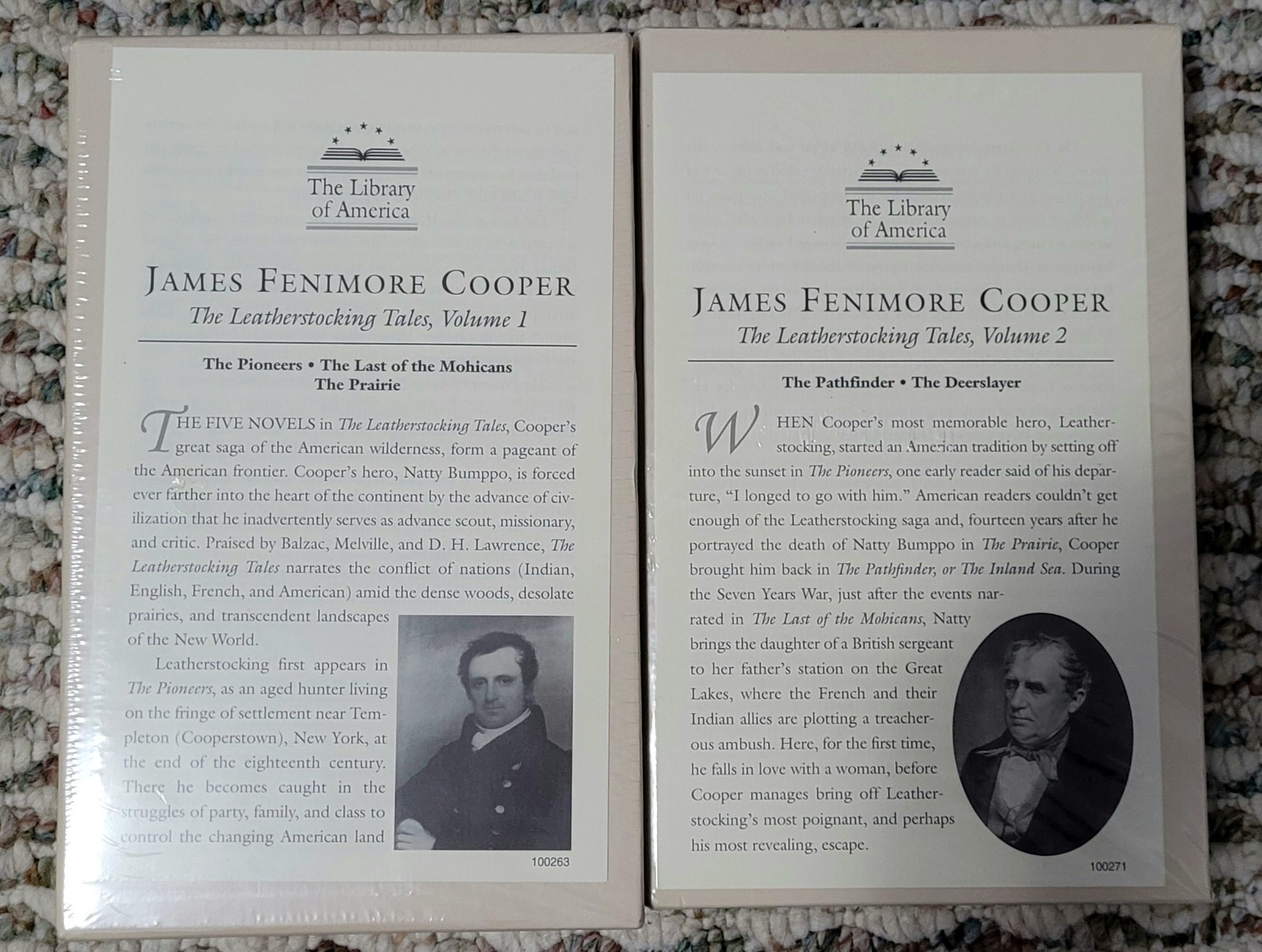 James Fenimore Cooper Vol 1 and 2 – LIbrary of America books BRAND NEW UNOPENED