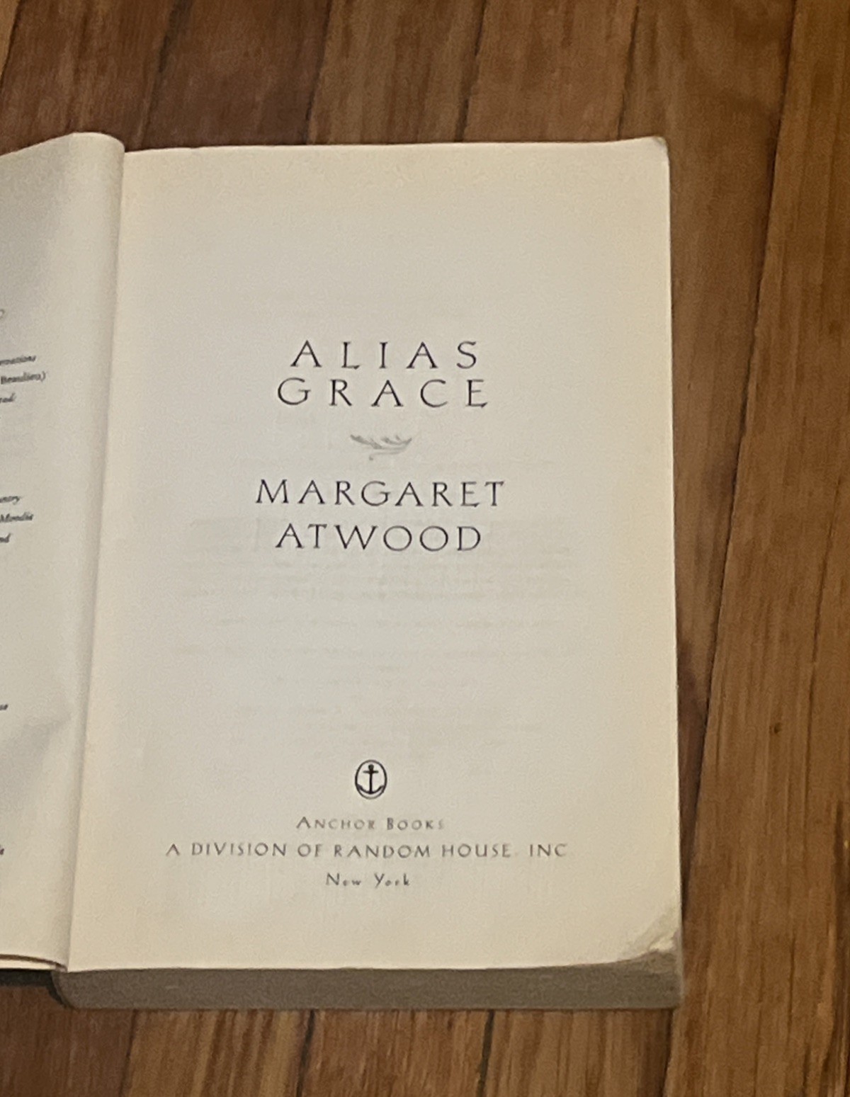 Margaret Atwood By Alias Grace 1996 PB