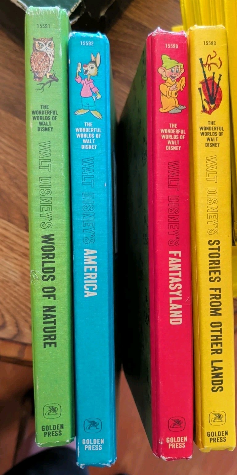 1965 The Wonderful Worlds of Walt Disney 4 Book Boxed Set Golden Press Vintage