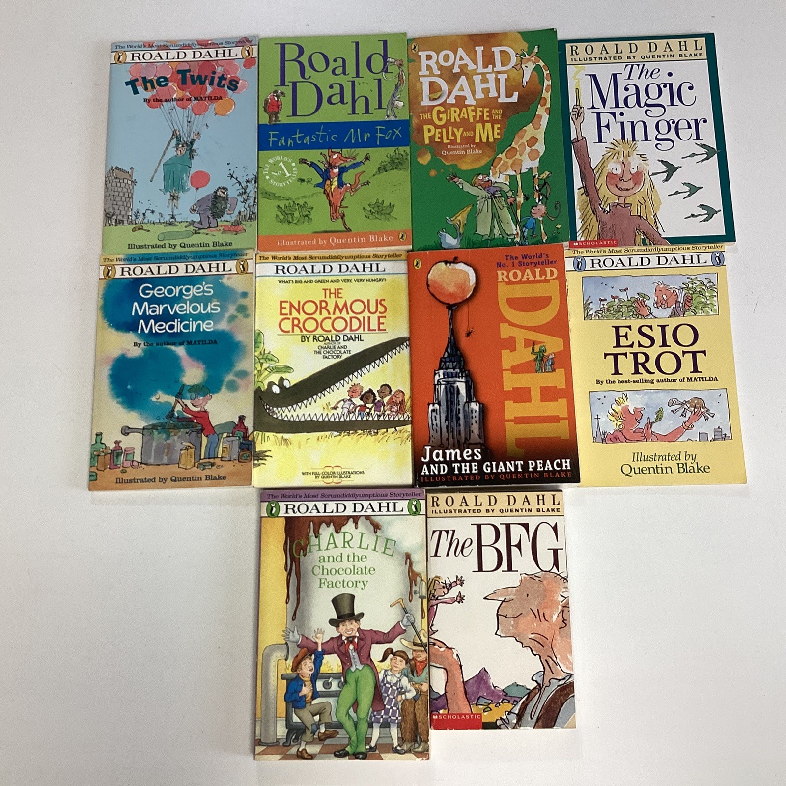 Roald Dahl 10 Book Lot BFG Charlie Chocolate Factory James Peach Twits