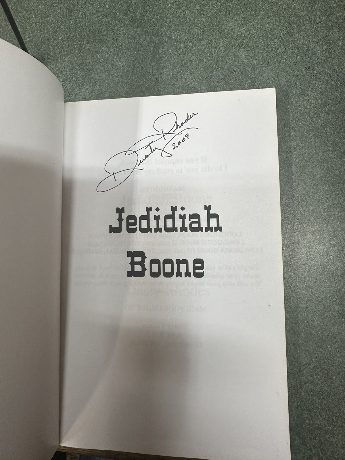 Jedidiah Boone – By Dusty Rhodes – Signed