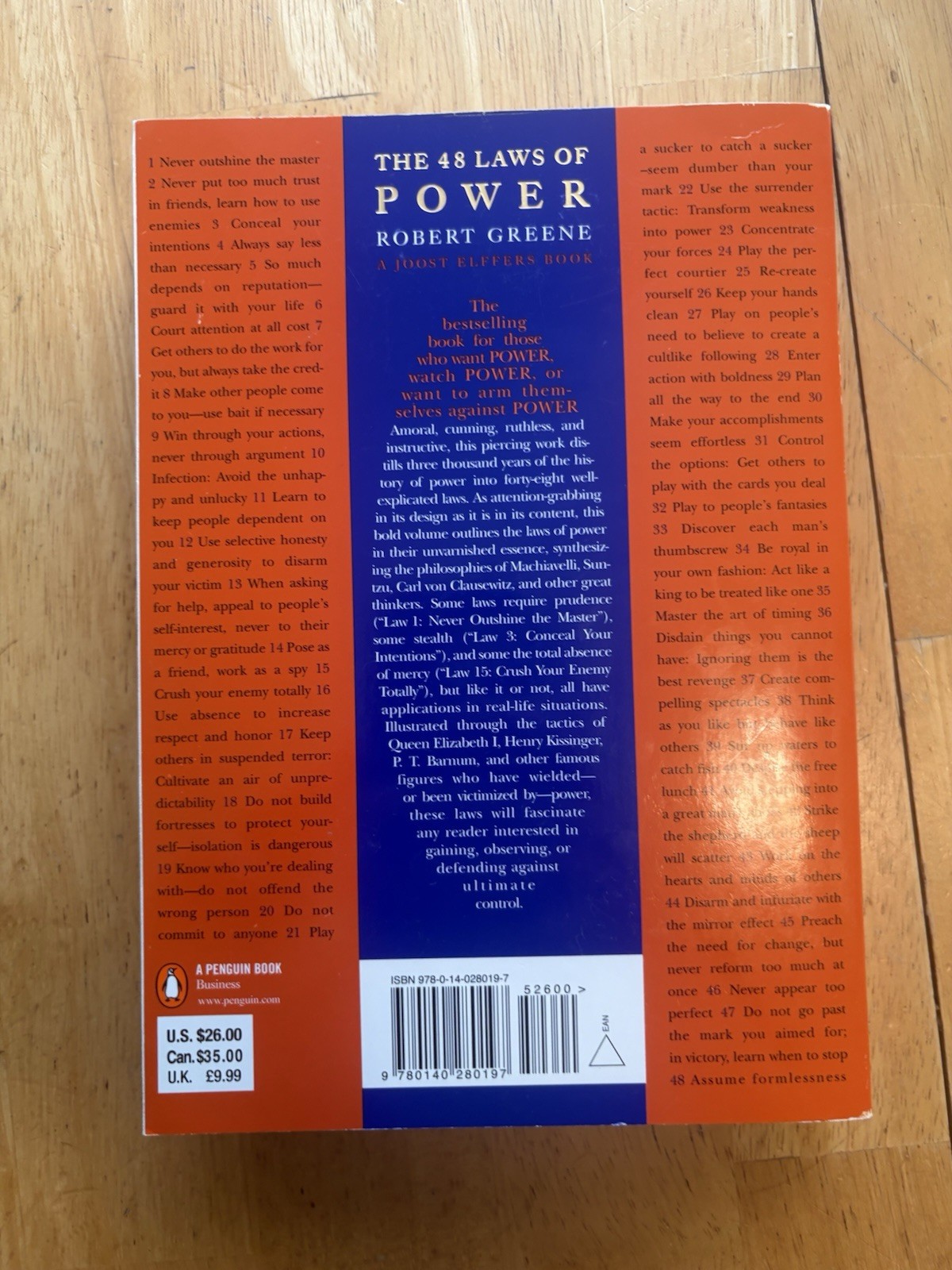 48 Laws of Power by Robert Greene (2000, Uk-B Format Paperback)
