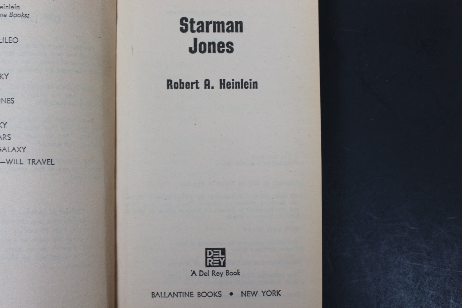 Starman Jones Robert A. Heinlein 1982 Science Fiction Del Rey Ballantine Book PB