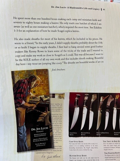 Dr. Jim Lucie: A Bladesmith’s Life & Legacy -New Hardbound Book with 300+ photos
