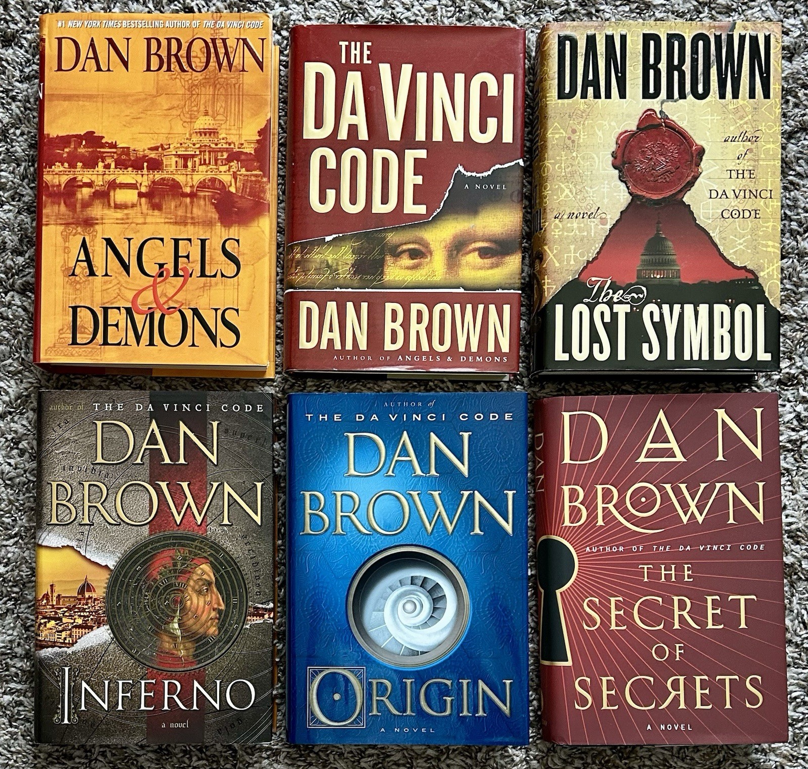 Dan Brown ROBERT LANGDON Complete Series Set (#1-6) Lot of 6 ALL HARDCOVER HC