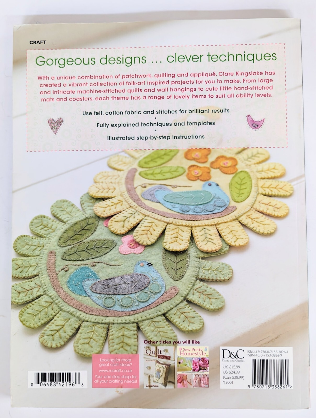 2011 Clare Kingslake Folk Quilt Applique Paperback 128 Pages