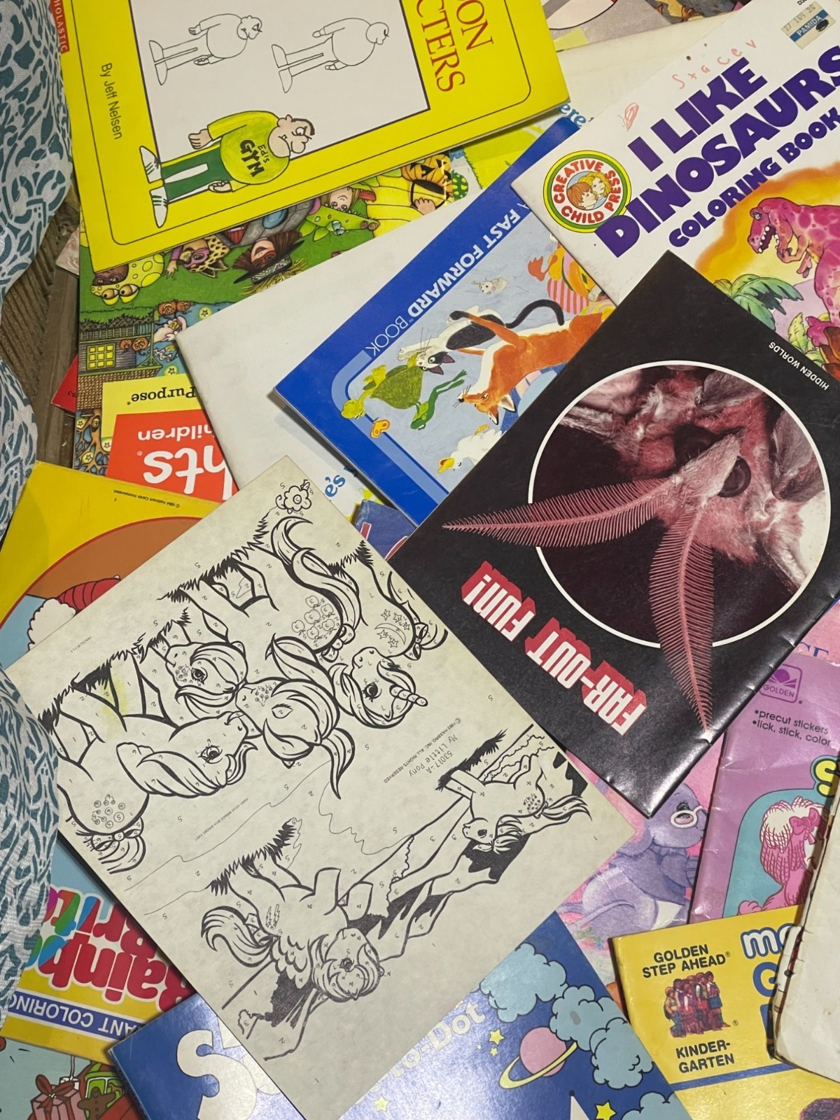2lbs of Vintage Childrens Workbooks & Coloring Books Lot Highlights 1990’s & 80′