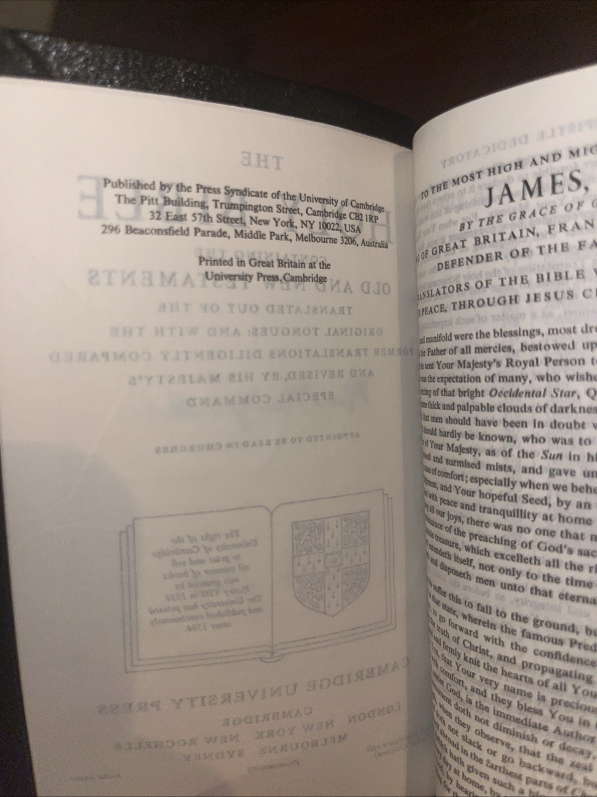 Vintage Cambridge Concord Bible KJV Genuine Berkshire Leather Gold Edges Crystal