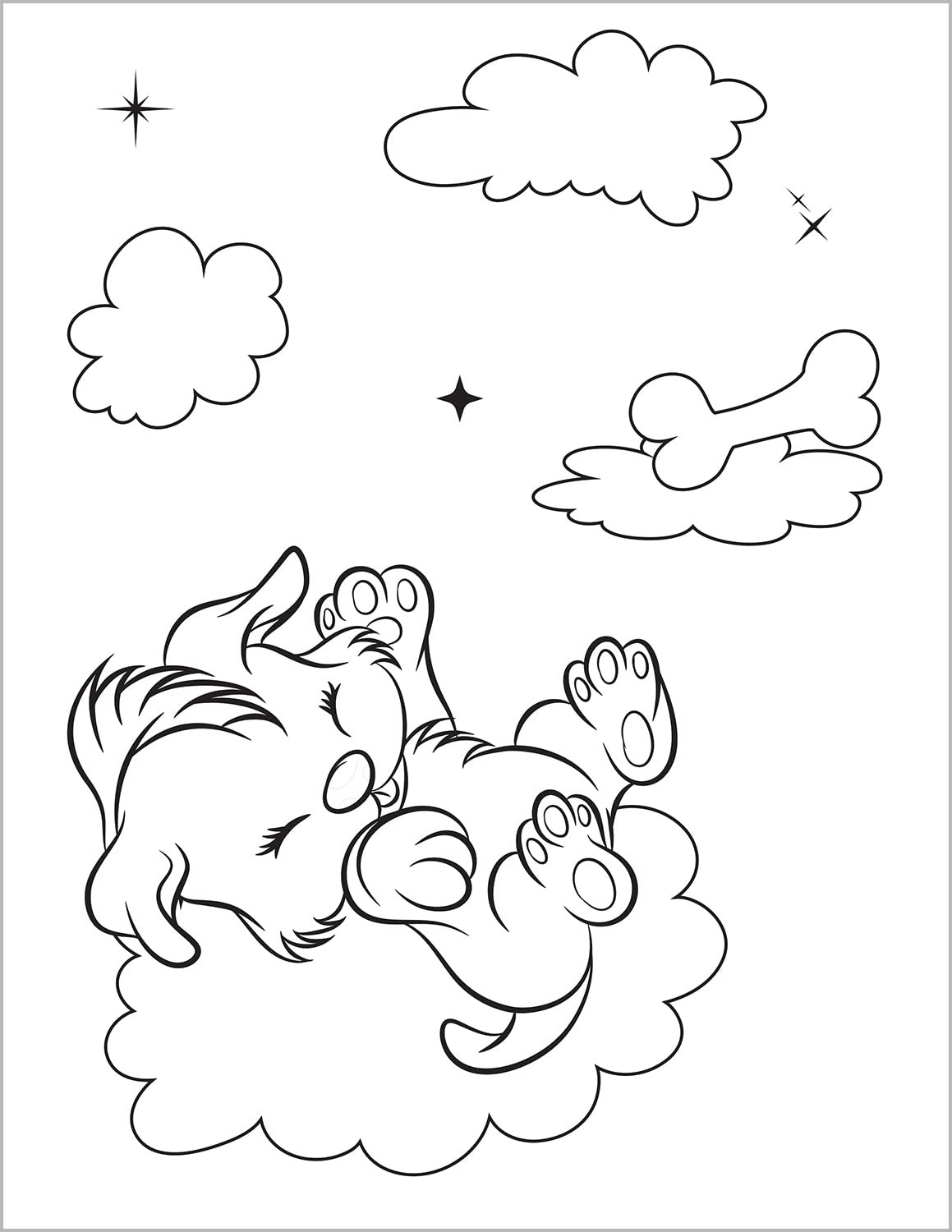 Cute Dogs Coloring Book for Kids Ages 4-8: Adorable Cartoon Dogs & Puppies