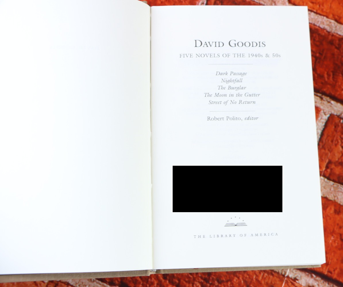 Library of America Five Noir Novels of the 1940s & 50s David Goodis w/ Slipcase