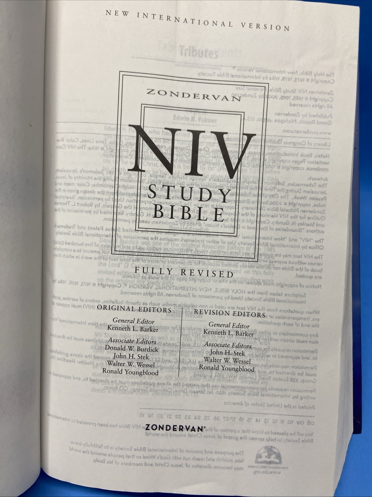 Zondervan NIV Study Bible Blue Hardcover Good Condition Christianity Religion