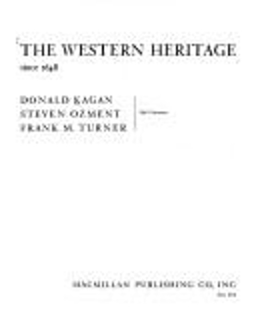 The Western heritage, since 1648 Donald Kagan