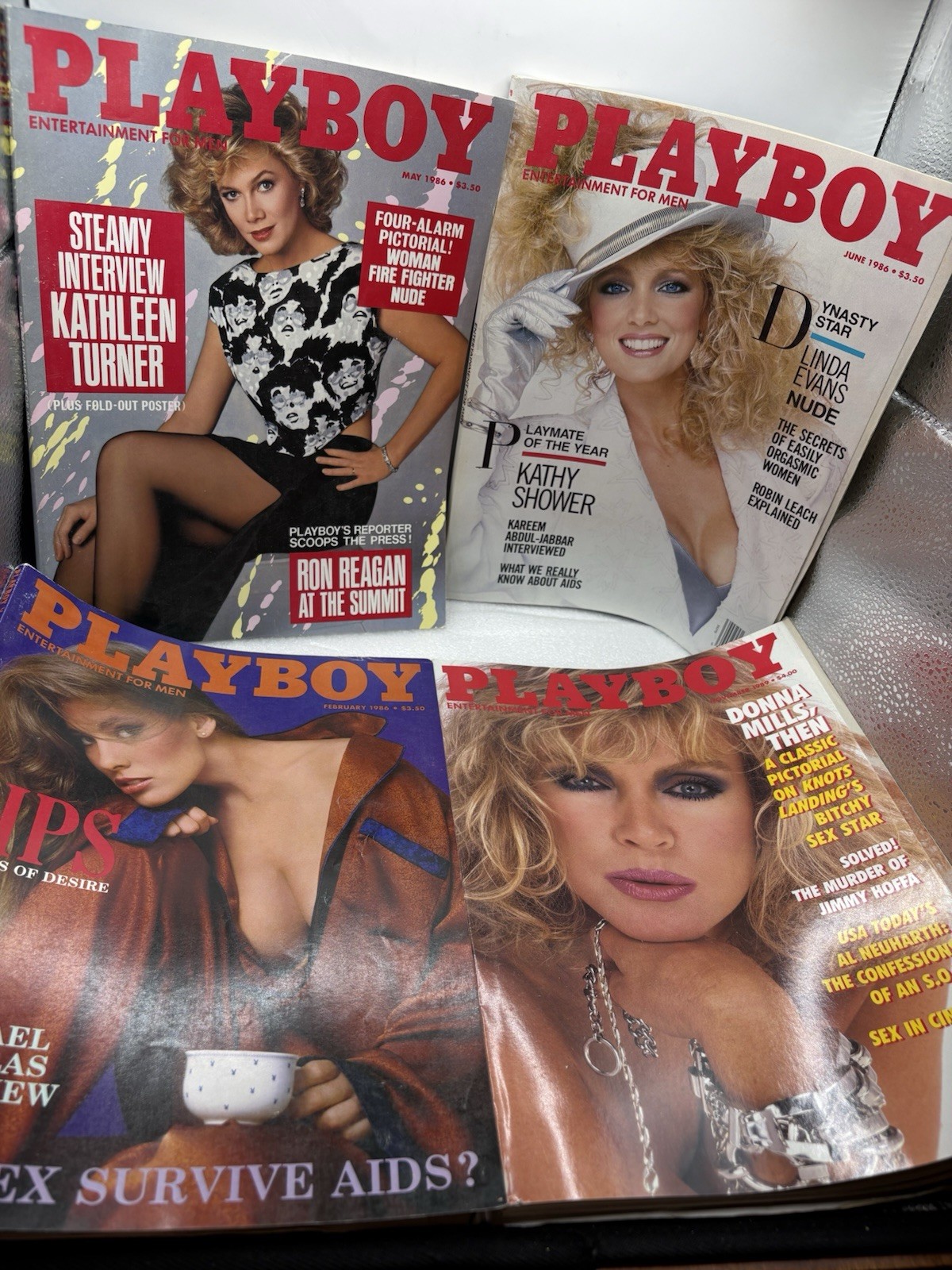 Vintage Playboy Magazine Lot [4 Issues 1980s] Donna Mills Linda Evans 3