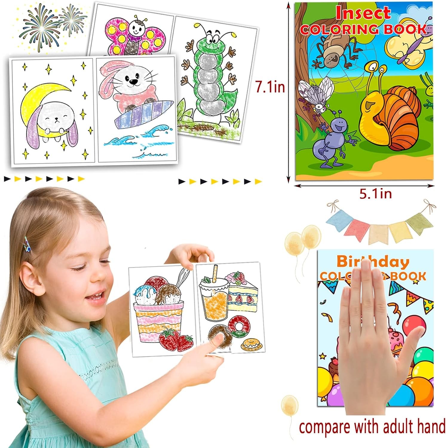 24Pack Small Coloring Books for Kids Ages 4-8, Bulk 24 topics coloring books