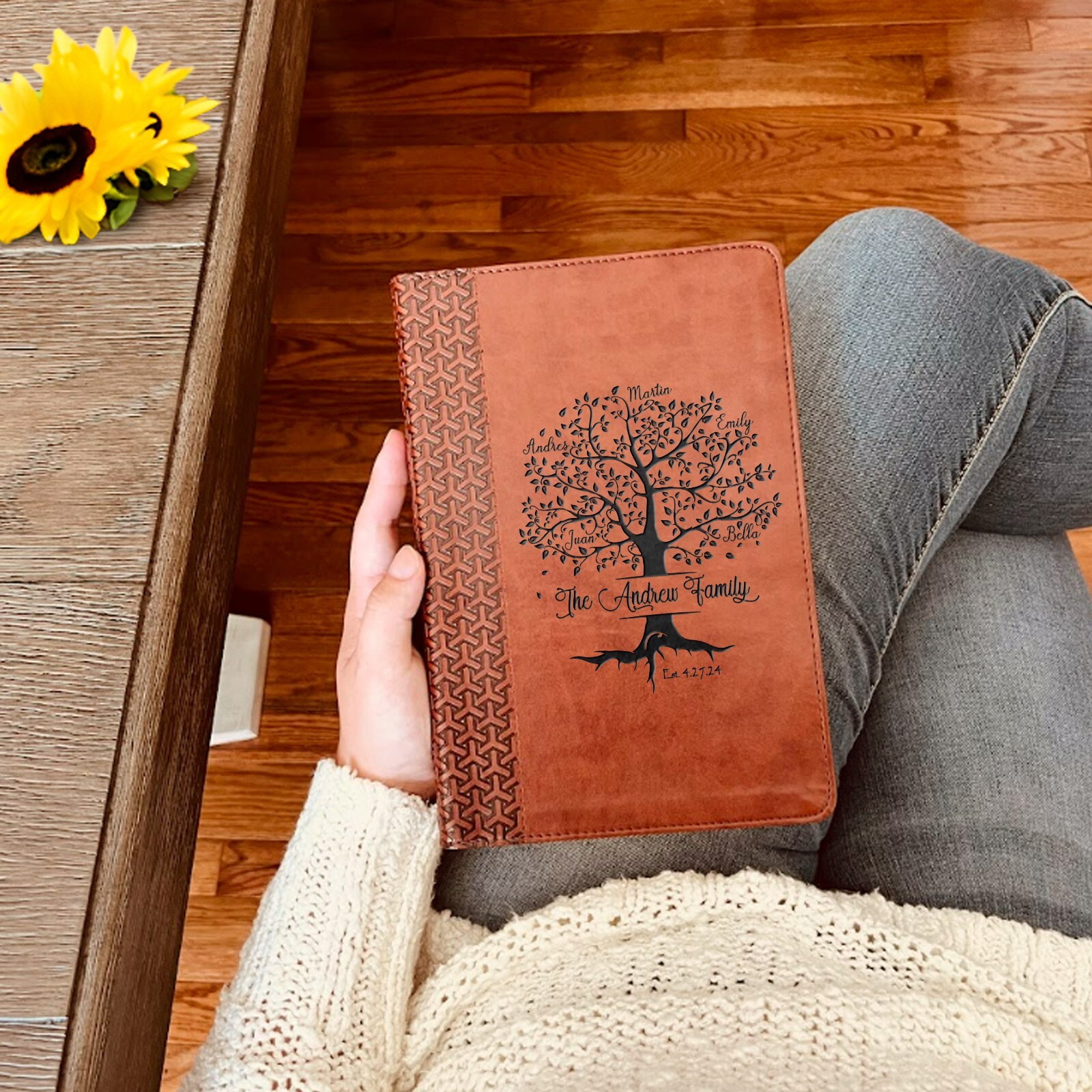 Personalized Family Bible | Custom KJV Family Tree Study Bible | Engraved Bible