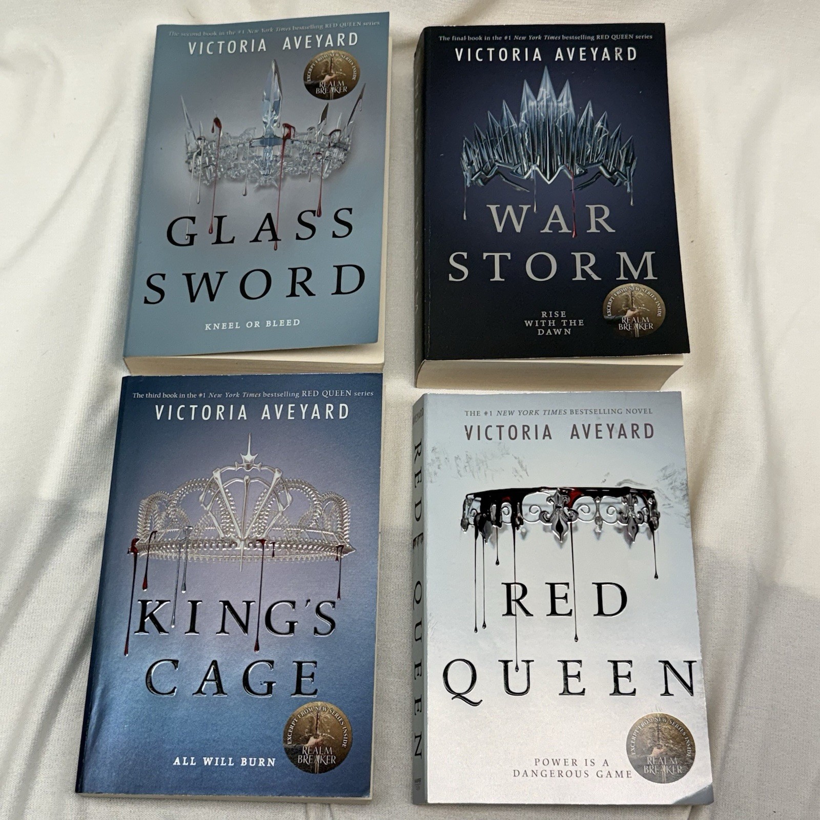 Victoria Aveyard Red Queen Series Lot 4 Books Red Queen Glass Sword War Storm